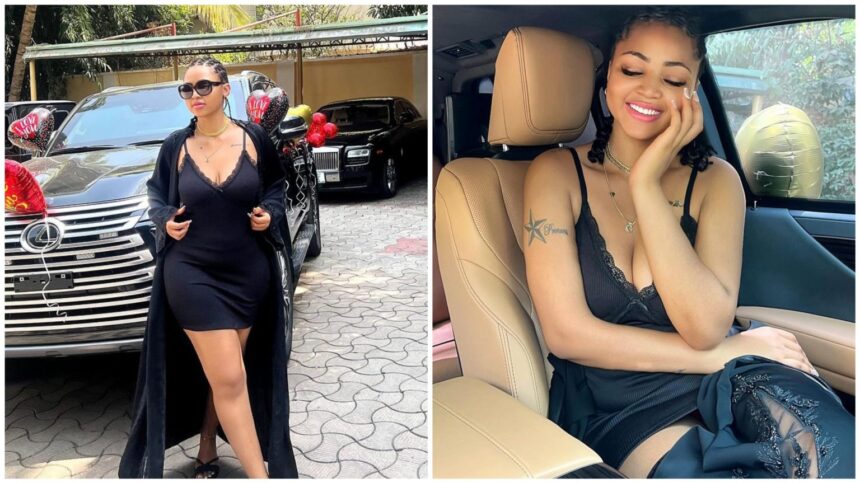 Regina Daniels gifted brand new car by husband for Valentine's Day