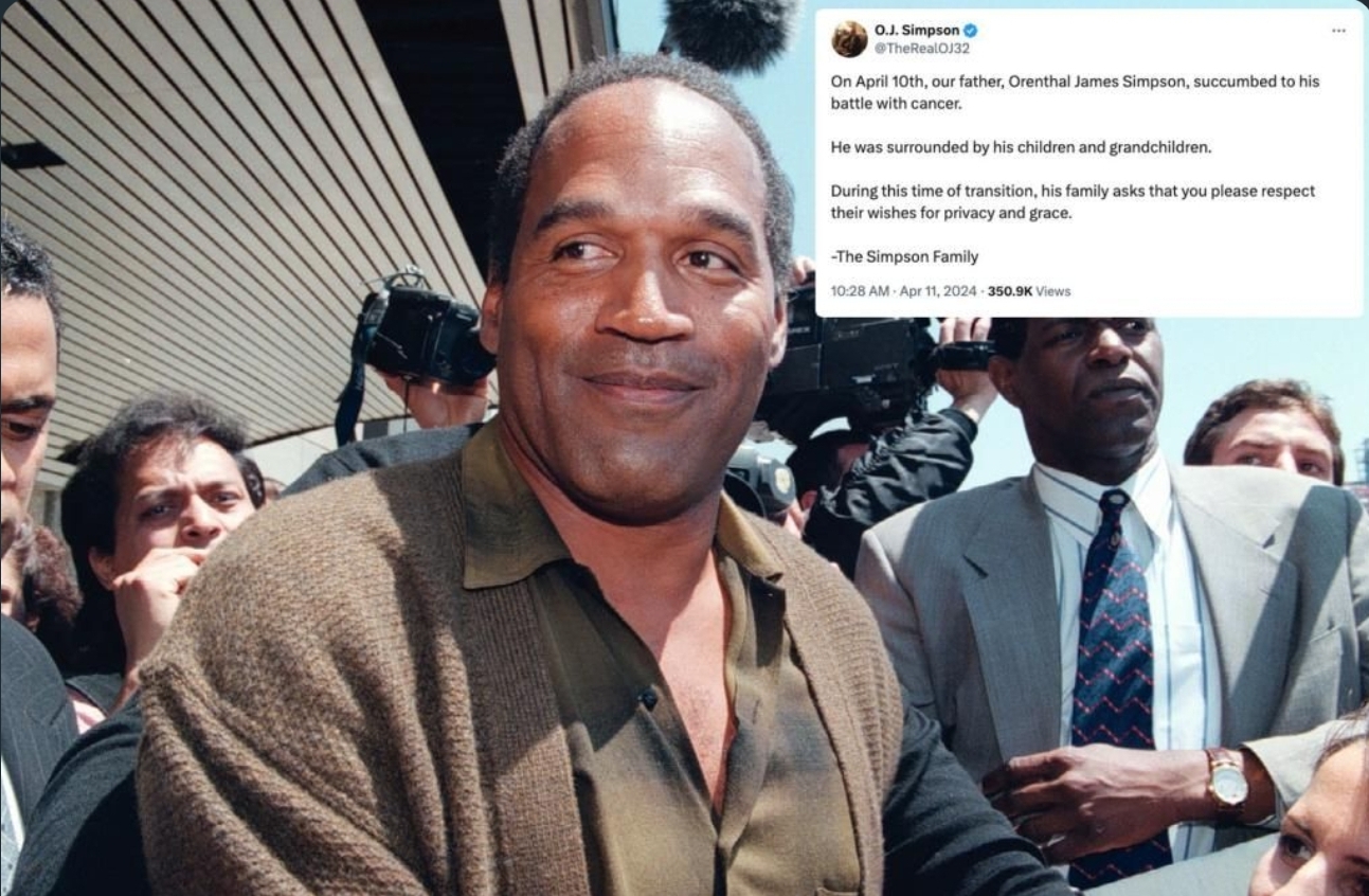 OJ Simpson passes away at the age of 76 following a battle with cancer
