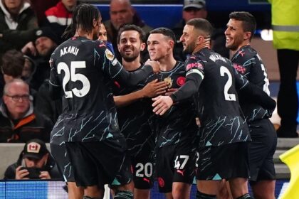 Phil Foden scores twice as Man City defeat Brighton and narrow gap on leaders Arsenal