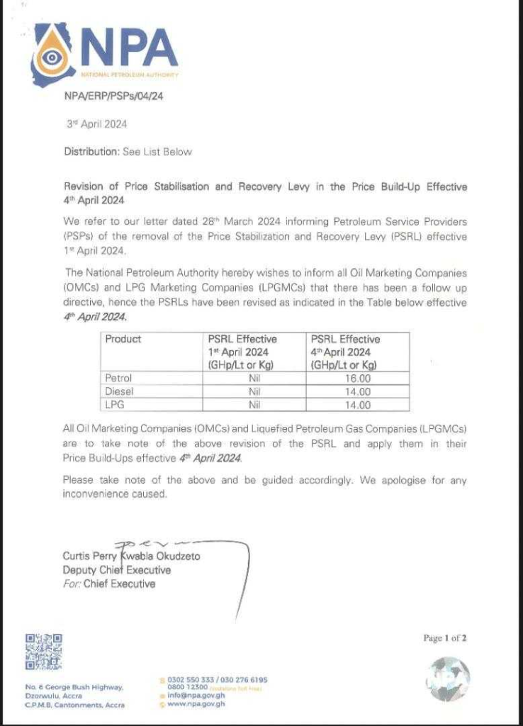 NPA re-introduces Price Stabilization Levy 2 NPA re-introduces Price Stabilization Levy