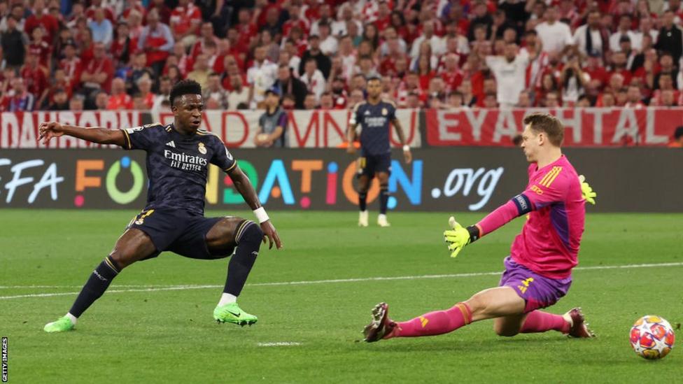 Vinicius Jr. scores two goals as Bayern and Real Madrid settle for a draw in Munich