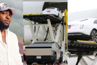 Davido Ships His New Rolls Royce and Tesla Cybertruck to Nigeria