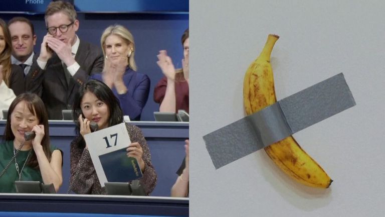 Banana Taped To a Wall Sells for $6.2 Million at New York Auction