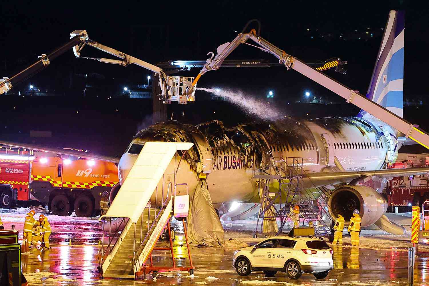 7 Injured as Air Busan Plane Catches Fire on Runway in South Korea