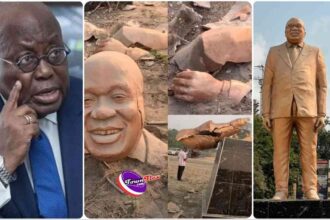 Akufo-Addo Statue at Effia Nkwanta Completely Destroyed