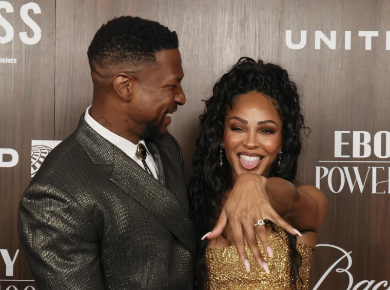 Jonathan Majors Tears Up as He Confirms Marriage to Meagan Good 2 Jonathan Majors Tears Up as He Confirms Marriage to Meagan Good
