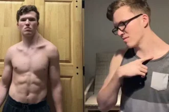 Teen only trains muscles on one side of his body to challenge society's beauty standards