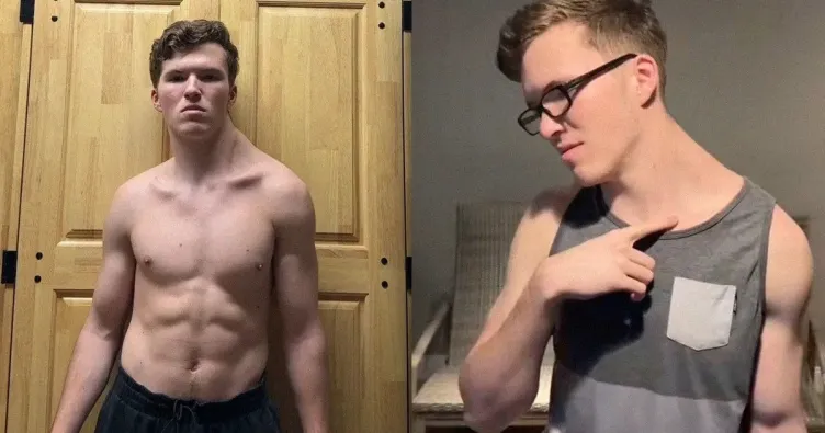 Teen only trains muscles on one side of his body to challenge society's beauty standards