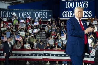 Trump Defends Tariffs, Musk-Led Government Overhaul in 100-Day Speech