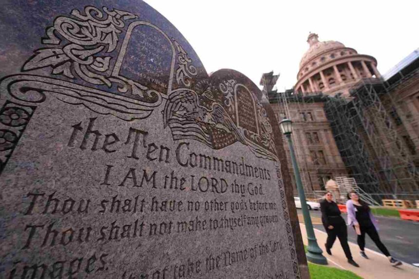Texas Law Mandates Display of Ten Commandments in Public School Classrooms 1 Texas Law Mandates Display of Ten Commandments in Public School Classrooms