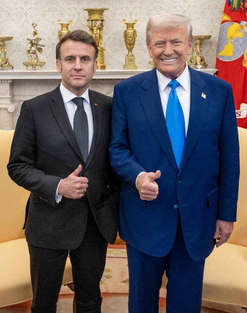 Emmanuel Macron and Donald Trump Wine tarrif