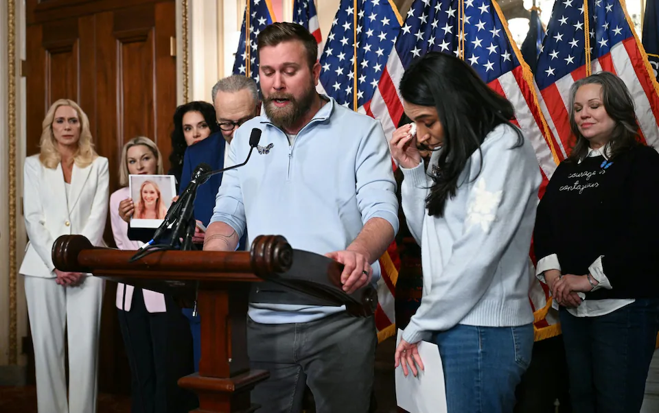 Virginia Giuffre's brother Sky Roberts speaking 